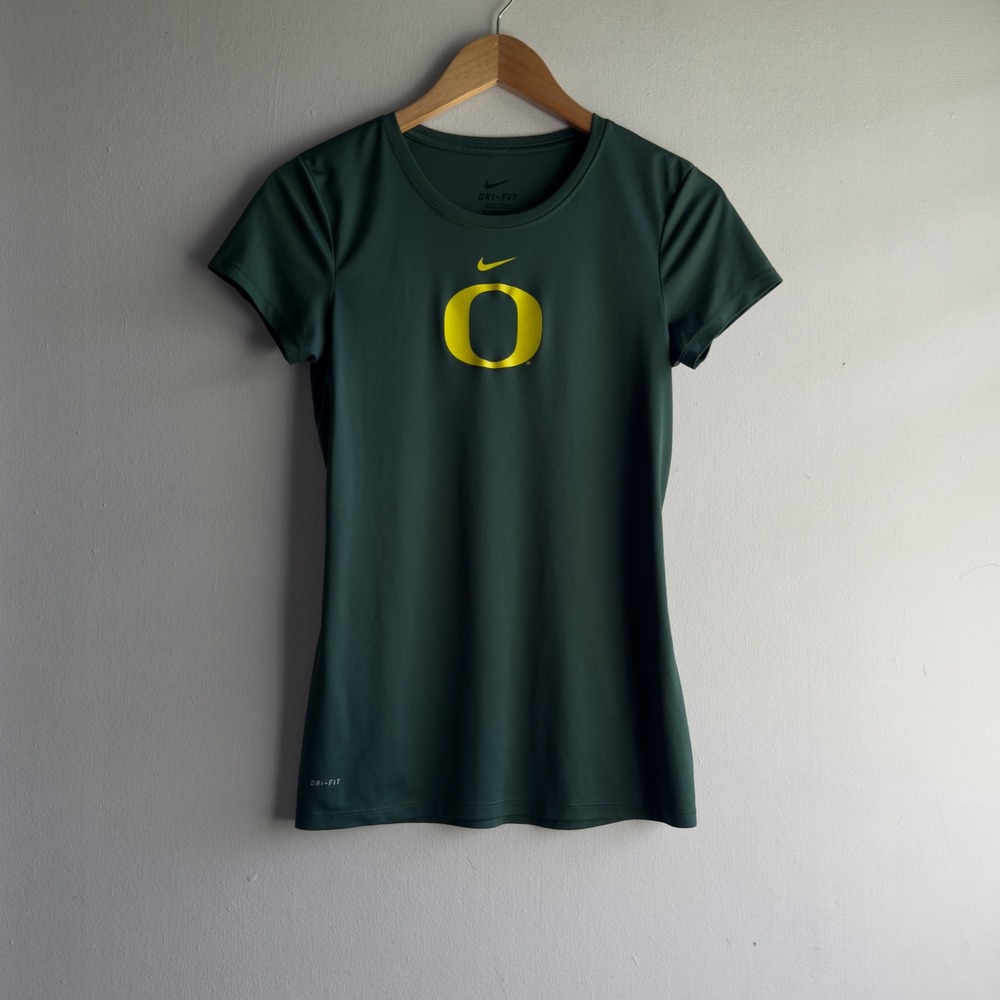Nike Oregon Ducks Dri-FIT Graphic Tee Women Small Green Athletic College